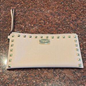 Michael Kors Beige Studded Wristlet